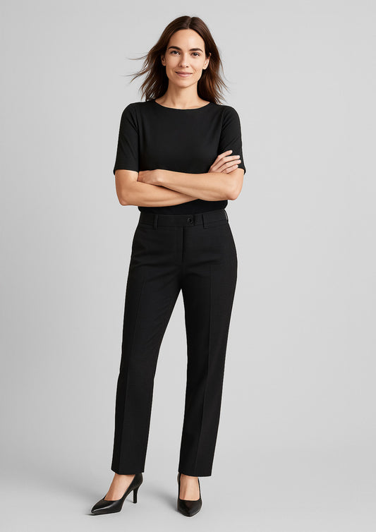 BIZ CORPORATES Womens Comfort Wool Stretch Relaxed Pant 14011