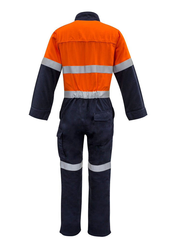 SYZMIK Mens Orange Flame Overall - Hoop Taped ZC525