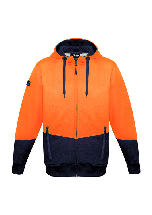 SYZMIK Unisex Hi Vis Textured Jacquard Full Zip Hoodie ZT478 Clearance