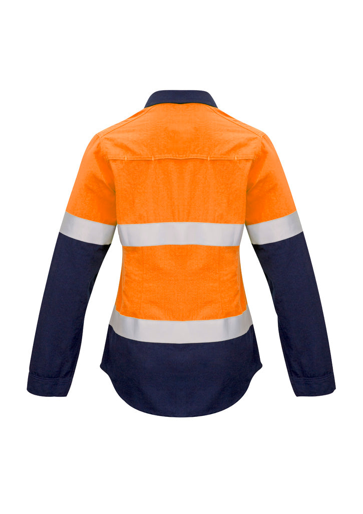 SYZMIK Womens FR Closed Front Hooped Taped Spliced Shirt ZW131