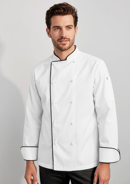 BIZ COLLECTION Mens Al Dente Long Sleeve Chef Jacket CH230ML