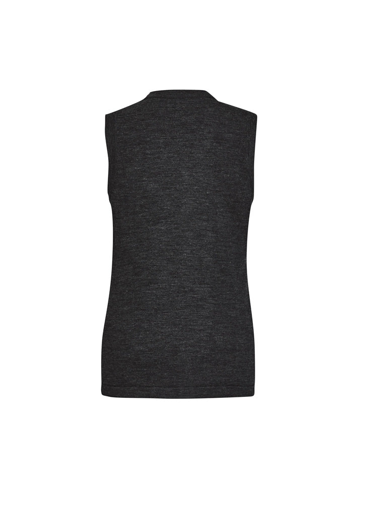 BIZ CARE Womens Button Front Knit Vest CK961LV