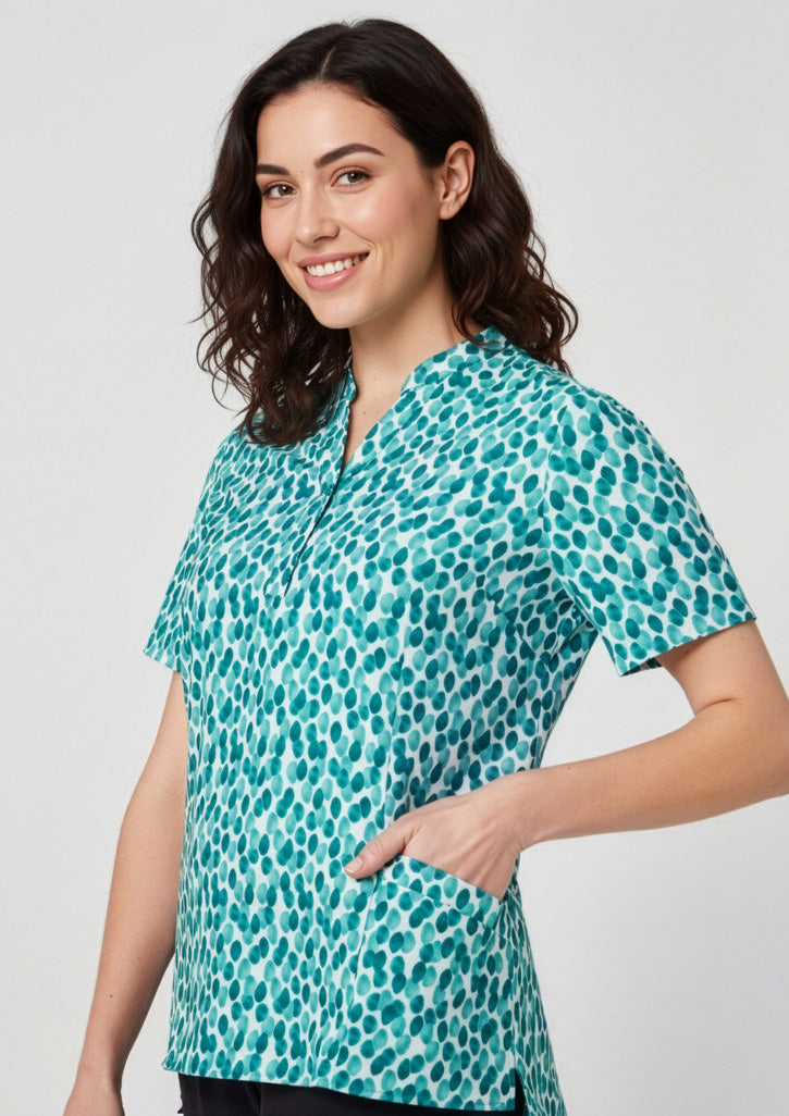BIZ CARE Womens Florence Stardust Print Tunic CS450LS