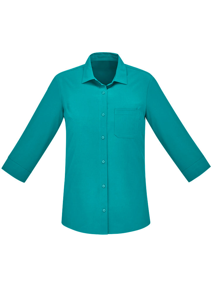 BIZ CARE Womens Florence Plain 3/4 Sleeve Shirt CS951LT Clearance