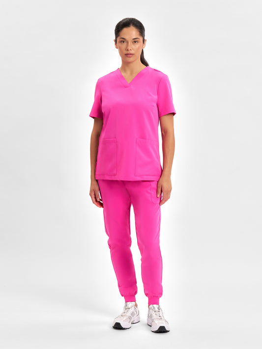 INAURA Womens Pink Jogger Scrub Pant CSP241LL