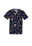 BIZ CARE Mens Printed Space Party Scrub Top CST148MS Clearance