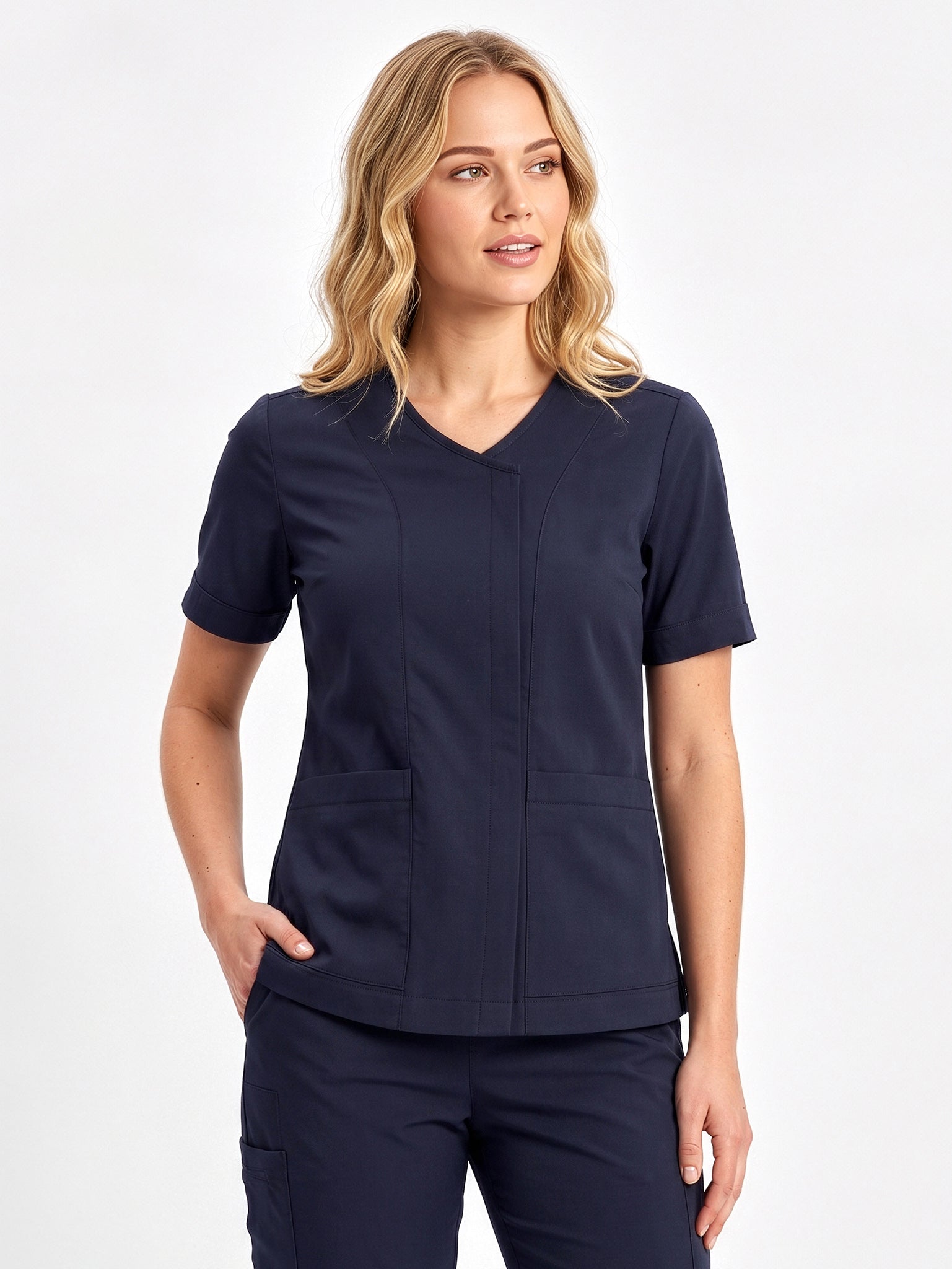 INAURA Parks Womens Zip Front Scrub Top CST240LS