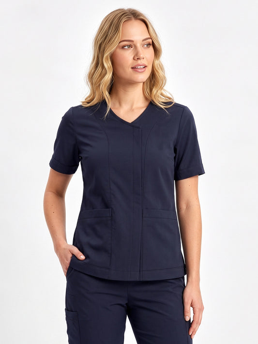 INAURA Parks Womens Zip Front Scrub Top CST240LS