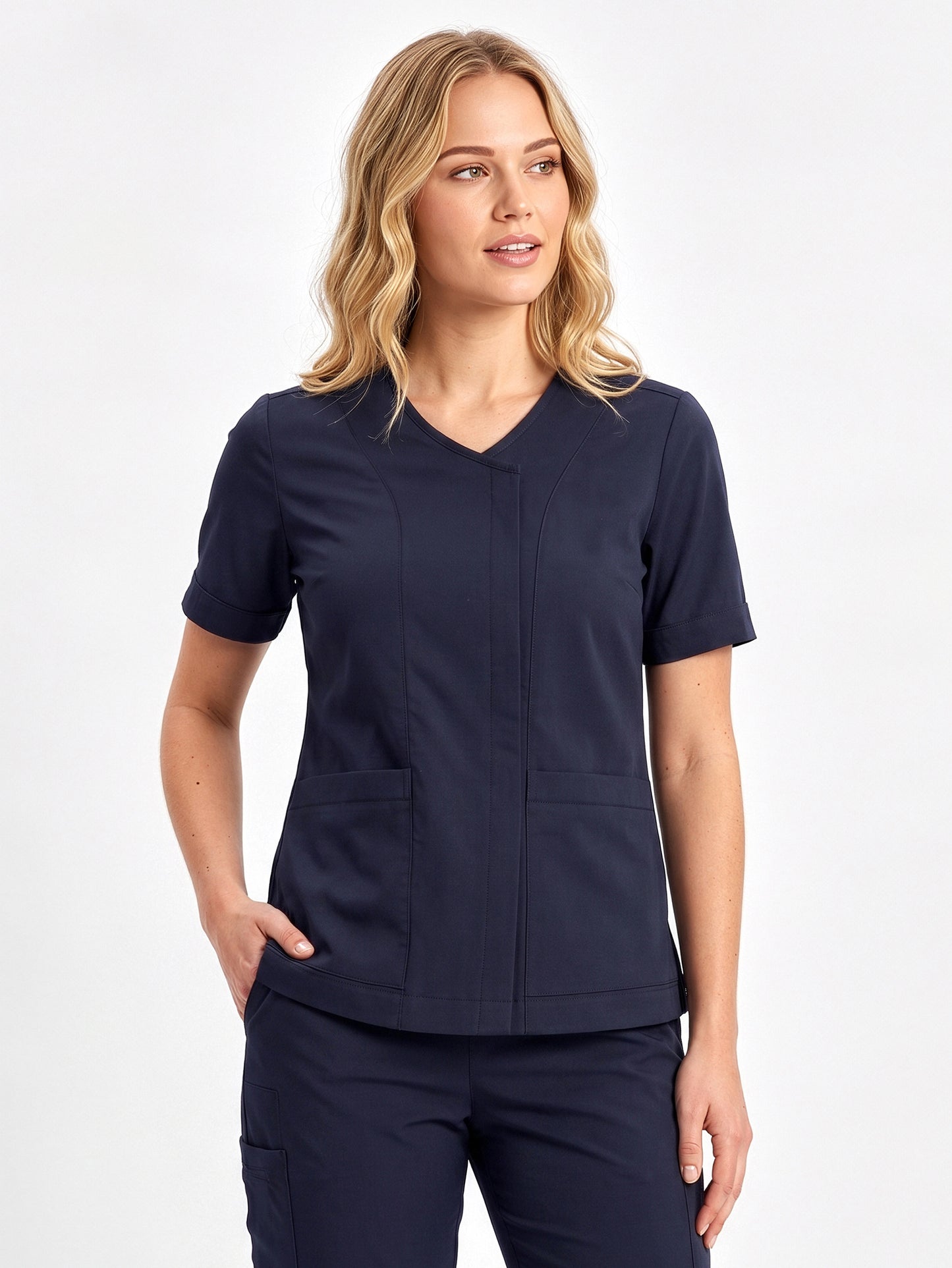 INAURA Parks Womens Zip Front Scrub Top CST240LS