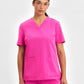 INAURA Womens Pink V-Neck Scrub Top CST245LS