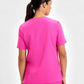 INAURA Womens Pink V-Neck Scrub Top CST245LS