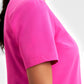 INAURA Womens Pink V-Neck Scrub Top CST245LS