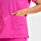 INAURA Womens Pink V-Neck Scrub Top CST245LS