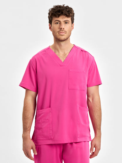 INAURA Pink Unisex V-Neck Scrub Top CST250US