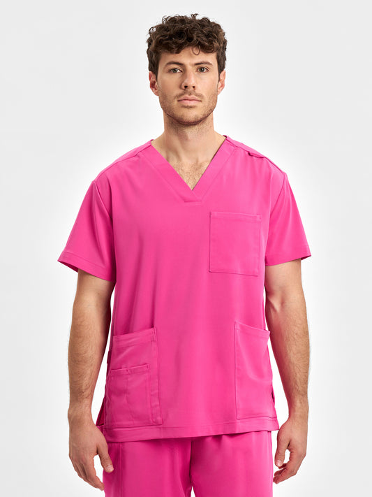 INAURA Pink Unisex V-Neck Scrub Top CST250US