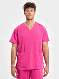 INAURA Pink Unisex V-Neck Scrub Top CST250US