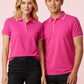 BIZ CARE Womens Pink Short Sleeve Polo CST313LS