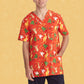 BIZ CARE Mens Christmas V-Neck Short Sleeve Scrub Top CST346MS