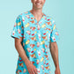 BIZ CARE Mens Christmas Short Sleeve V-neck Scrub CST446MS