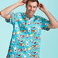 BIZ CARE Mens Christmas Short Sleeve V-neck Scrub CST446MS
