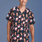 BIZ CARE Mens Christmas Short Sleeve V-neck Scrub CST446MS