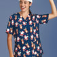 BIZ CARE Womens Christmas Short Sleeve V-neck Scrub (Poly Stretch) CST447LS