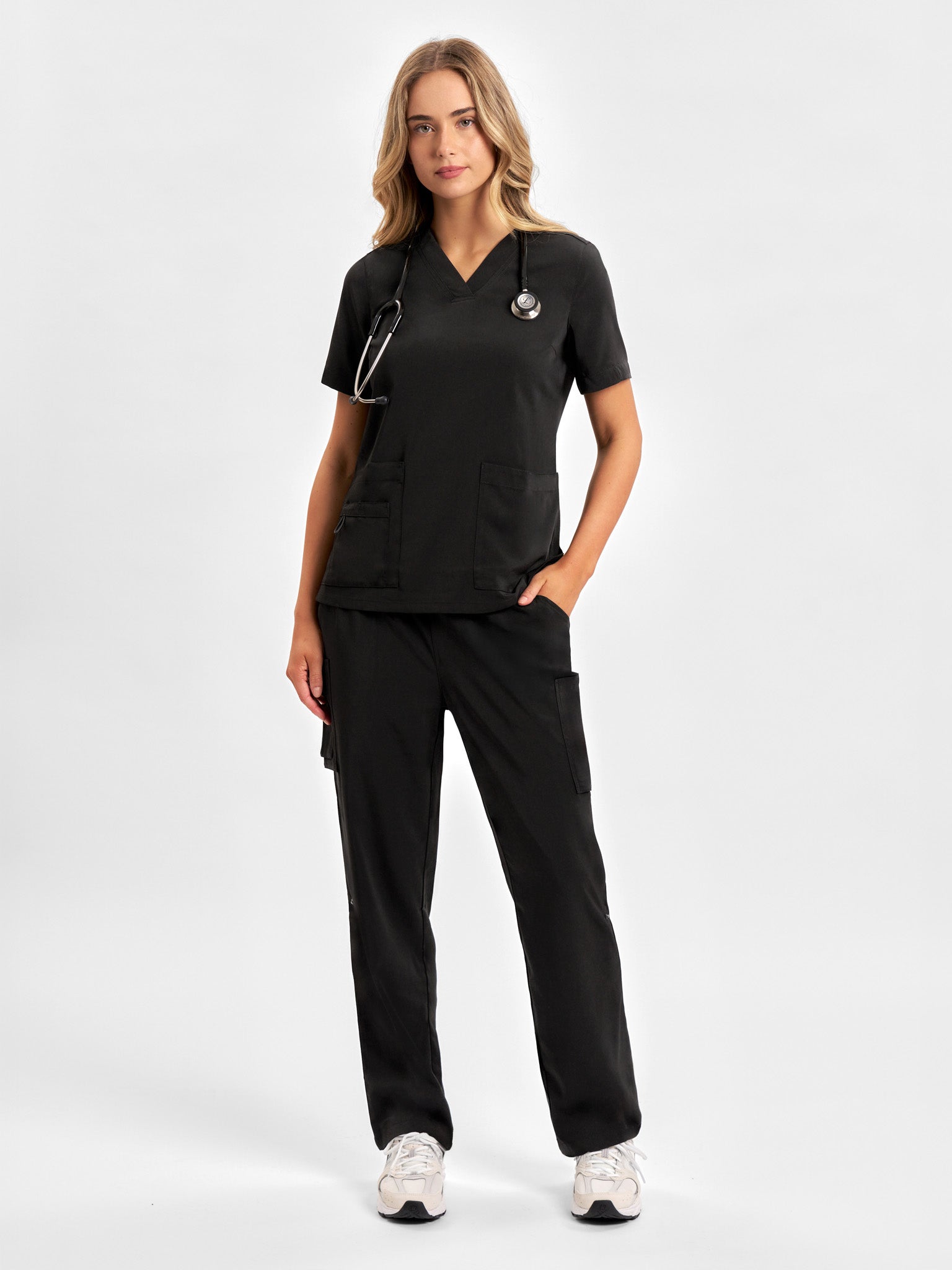 INAURA Avery Womens V-Neck Scrub Top CST941LS