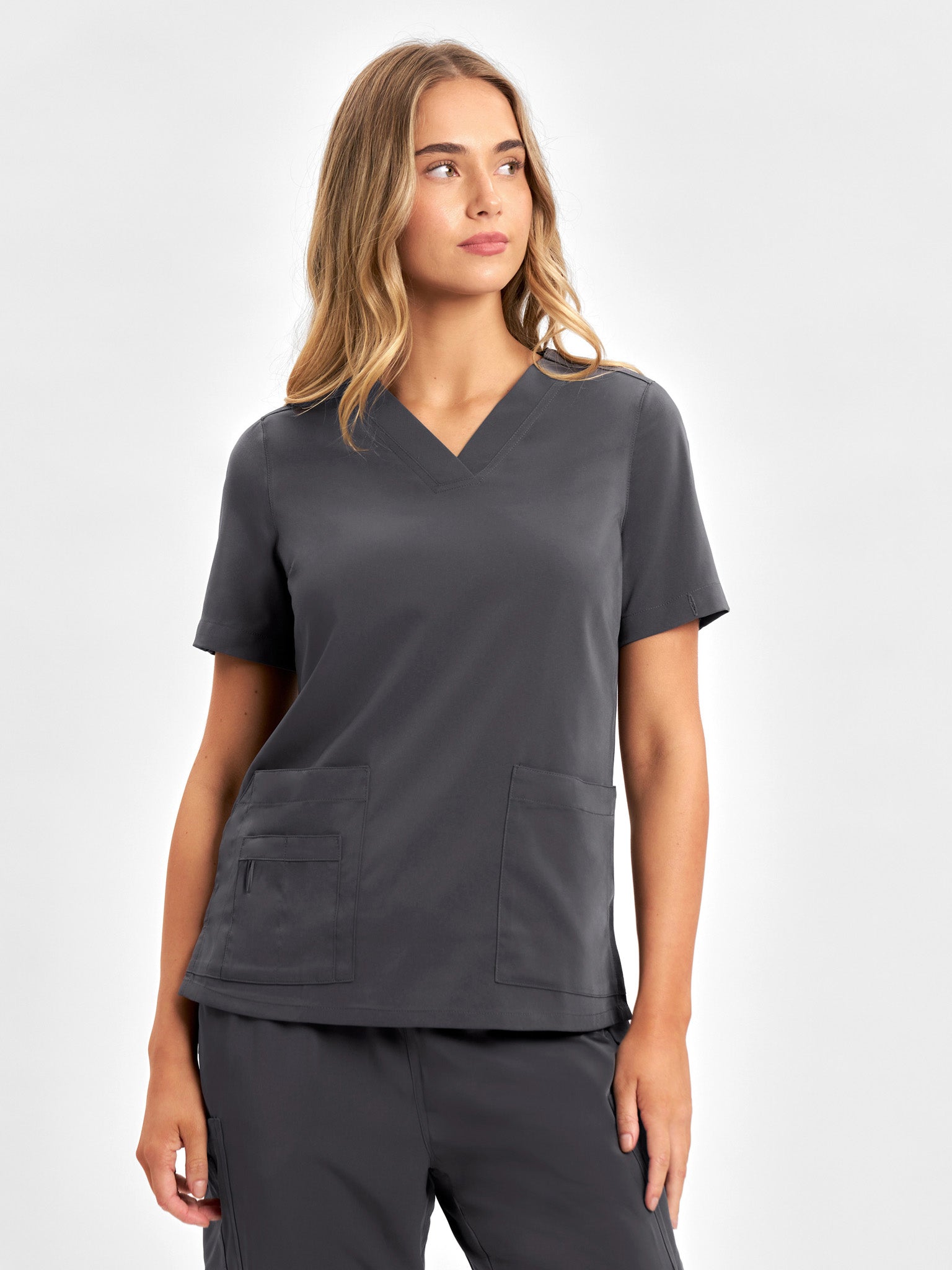 INAURA Avery Womens V-Neck Scrub Top CST941LS