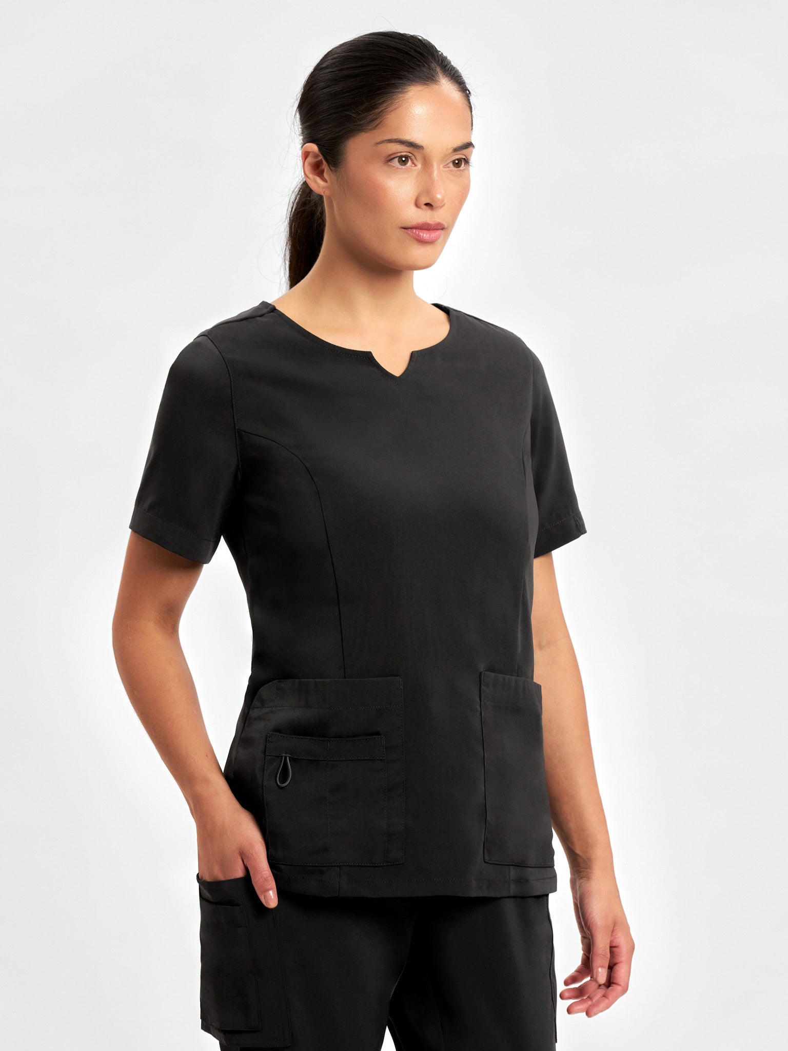 INAURA Avery Womens Round Neck Scrub Top CST942LS