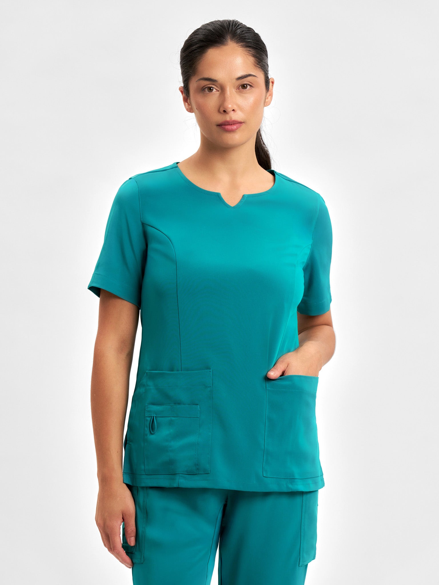 INAURA Avery Womens Round Neck Scrub Top CST942LS