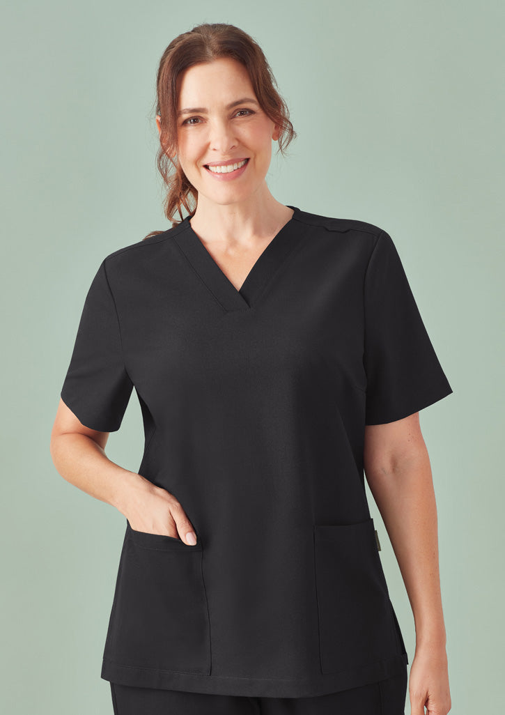 BIZ CARE Womens Pulse V-Neck Scrub Top CU543LS