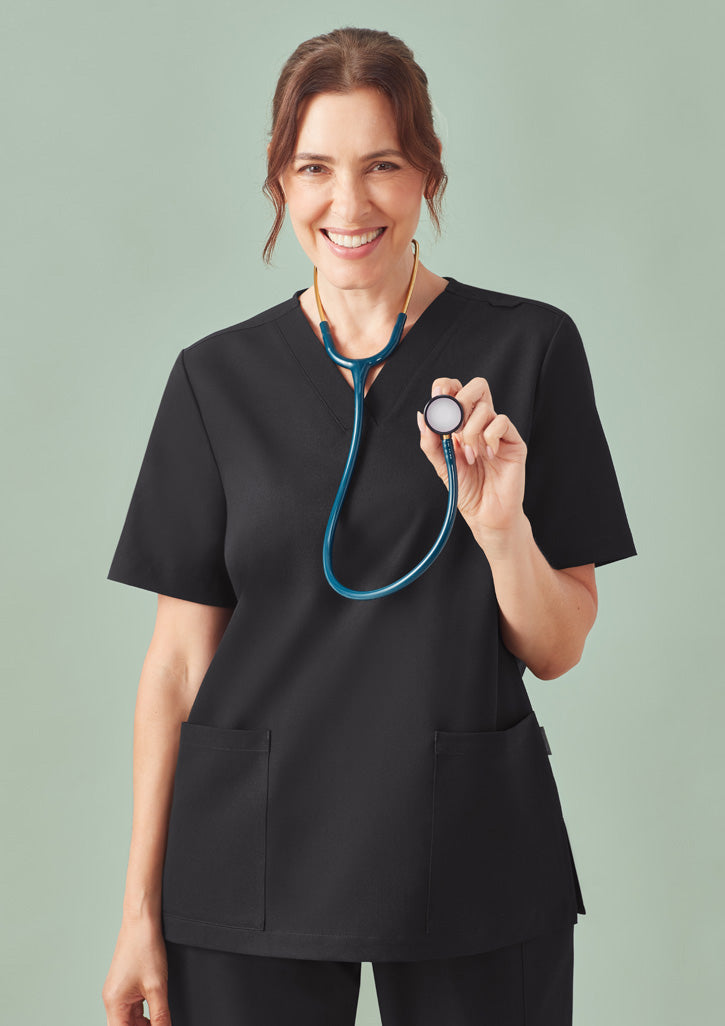 BIZ CARE Womens Pulse V-Neck Scrub Top CU543LS