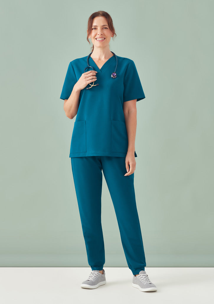 BIZ CARE Womens Pulse V-Neck Scrub Top CU543LS