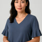 BIZ CORPORATES Womens Aria Fluted Sleeve Blouse RB966LS