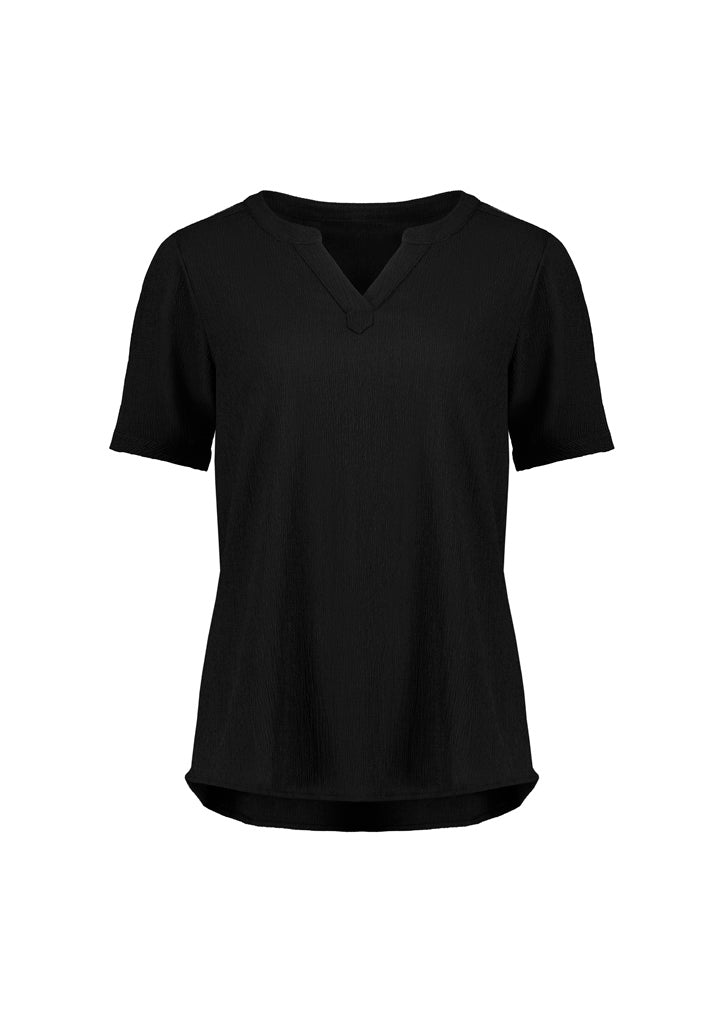 BIZ CORPORATES Womens Ruche Short Sleeve Blouse RU568LS