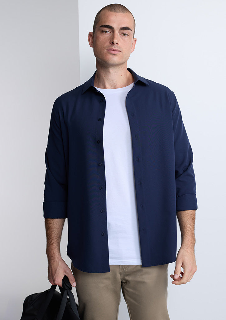 BIZ COLLECTION Quick Dry Movement Mens Long Sleeve Shirt S629M