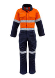 SYZMIK Mens Orange Flame Overall - Hoop Taped ZC525