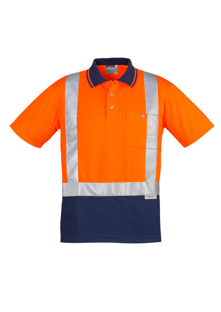 SYZMIK Mens Hi Vis Spliced Short Sleeve Polo - Shoulder Taped ZH233