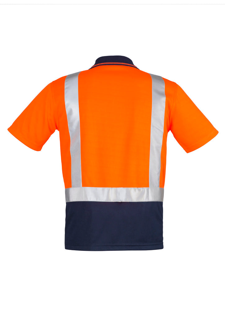 SYZMIK Mens Hi Vis Spliced Short Sleeve Polo - Shoulder Taped ZH233