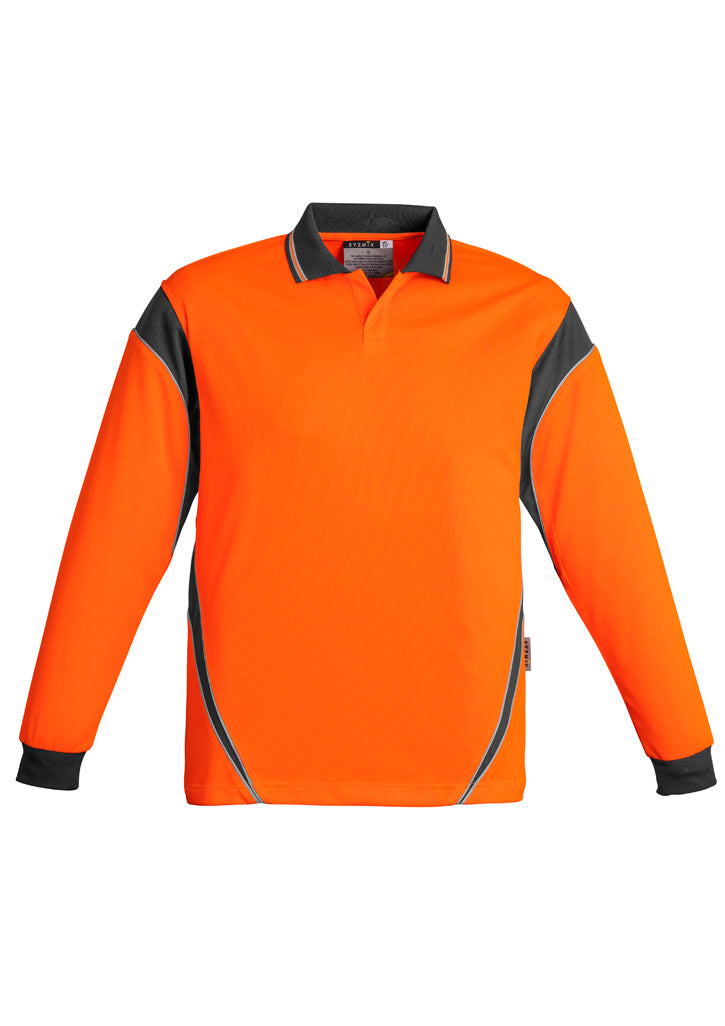 SYZMIK Mens Hi Vis Aztec Long Sleeve Polo ZH249