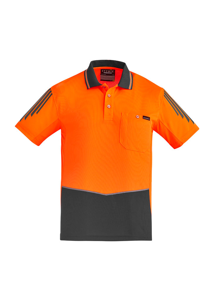 SYZMIK Mens Hi Vis Flux Short Sleeve Polo ZH315