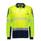 SYZMIK Mens Hi Vis Flux Segmented Tape Long Sleeve Polo ZH550