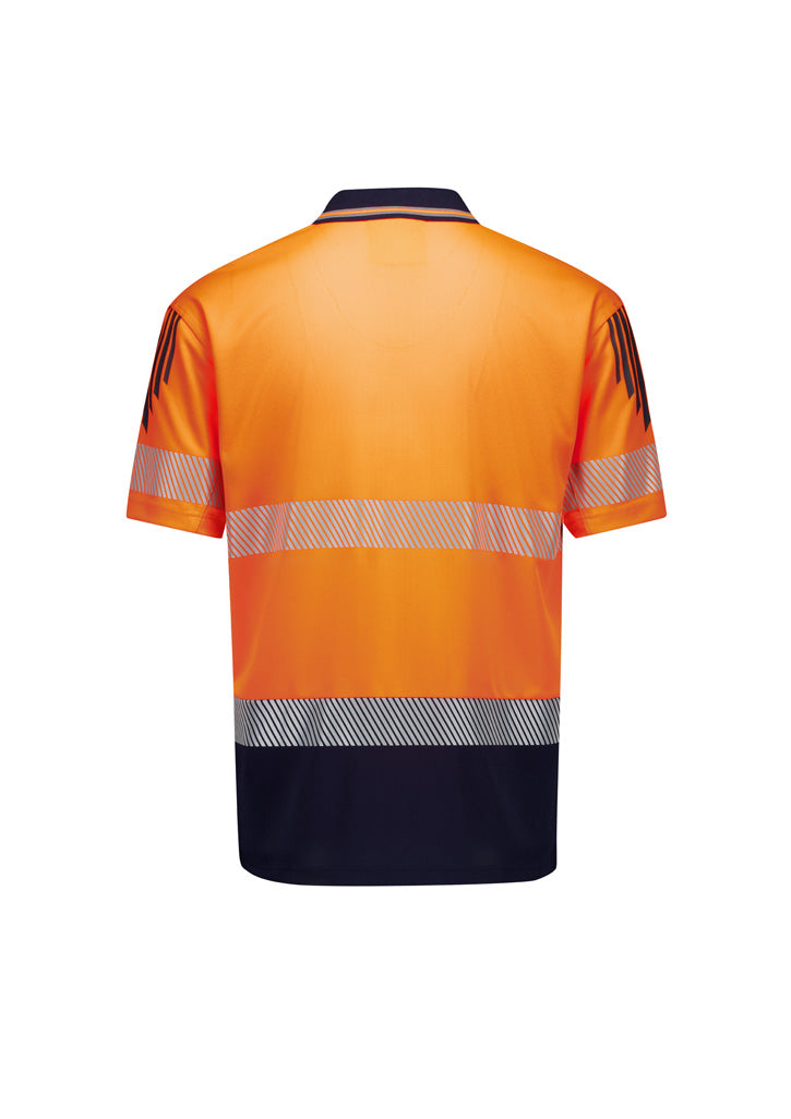 SYZMIK Mens Hi Vis Flux Segmented Tape Short Sleeve Polo ZH555