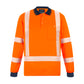 SYZMIK Unisex Hi Vis X Back NSW Rail Long Sleeve Polo ZH690