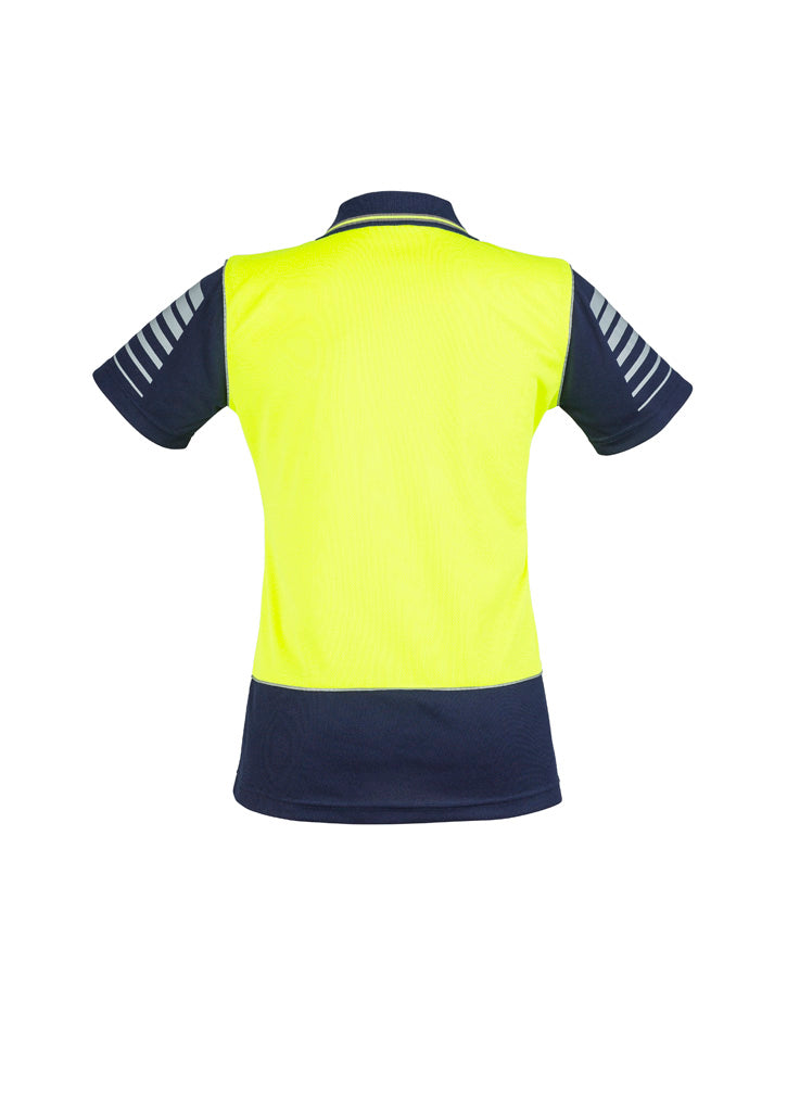 SYZMIK Womens Hi Vis Zone Short Sleeve Polo ZHL236
