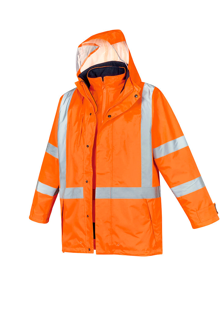 SYZMIK Mens Hi Vis X Back 4 In 1 Waterproof Jacket ZJ616