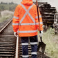 SYZMIK Mens Hi Vis X Back Ultralite Waterproof Jacket ZJ657-AU