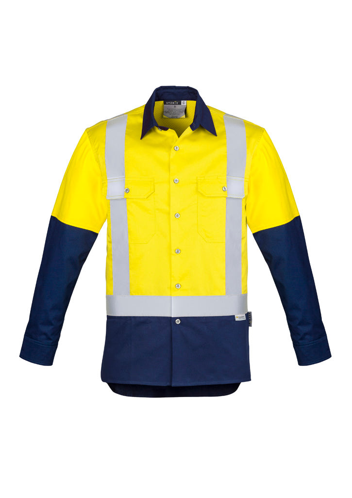 SYZMIK Mens Industrial Long Sleeve Shirt - Shoulder Taped ZW124