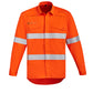 SYZMIK Mens Orange Flame Hi Vis Open Front Shirt - Hoop Taped ZW145